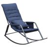 Rocking Chair with Padded Cushions and Pillow,Single Seat Modern Accent Rocker Armchair,Durable Steel Frame with Removable Comfortable Cushion,Ideal f
