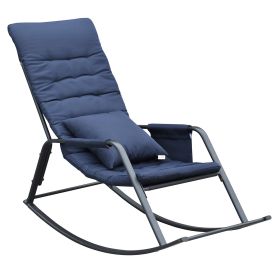Rocking Chair with Padded Cushions and Pillow,Single Seat Modern Accent Rocker Armchair,Durable Steel Frame with Removable Comfortable Cushion,Ideal f