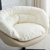 Swivel Sofa Barrel Chair for Bedroom, Mid Century Modern Accent Chair for Living Room, Comfy Reading Chair for Office/Library/Home , Two Tone ( Beige