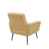 Mid Century Modern Upholstered Fabric Accent Chair, Living Room, Bedroom Leisure Single Sofa Chair (with Metal Legs), TV armrest seat, Suitable for Sm