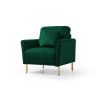Modern Accent Chair Roll Arm Fabric Chairs; Contemporary Leisure Side Chair; Armchair for Living Room or Bedroom with Metal Legs; Upholstered Single S
