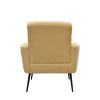 Mid Century Modern Upholstered Fabric Accent Chair, Living Room, Bedroom Leisure Single Sofa Chair (with Metal Legs), TV armrest seat, Suitable for Sm