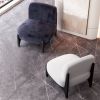 1 Piece Upholstered Velvet Fabric Mid Century Modern Accent Chair with Solid Wood Frame, Comfy Armless Chair for Living Room, Bedroom, Reading, Balcon