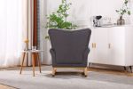 Modern Rocking Chair, Upholstered Accent Chair for Nursery, Playroom, Bedroom and Living Room, Small Contemporary Rocker, Kids Cushioned Arm Chair, Gr