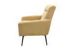 Mid Century Modern Upholstered Fabric Accent Chair, Living Room, Bedroom Leisure Single Sofa Chair (with Metal Legs), TV armrest seat, Suitable for Sm