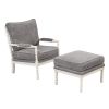 The Spindal Chair Velvet Accent Chair with Ottoman, Modern Lounge Accent Chair with Armrests pad, Reading Chair with Footrest for Small Space, Living