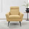 Mid Century Modern Upholstered Fabric Accent Chair, Living Room, Bedroom Leisure Single Sofa Chair (with Metal Legs), TV armrest seat, Suitable for Sm