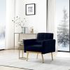 Mid Century Modern Accent Chair Upholstered Reading Chair Sofa Chair with Metal Legs and Throw Pillow Side Chair for Living Room Bedroom Dorm Room Off