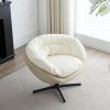Swivel Sofa Barrel Chair for Bedroom, Mid Century Modern Accent Chair for Living Room, Comfy Reading Chair for Office/Library/Home , Two Tone ( Beige