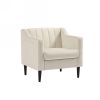 Modern Upholstered Tufted Accent Chair, Velvet Fabric Single Sofa Side Chair,Comfy Barrel Club Living Room Armchair with Golden Metal Legs for Bedroom