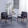 Sofa Chair.Black PU Leather Accent Arm Chair Mid Century Modern Upholstered Armchair with Imitation solid wood color Metal Frame Padded Backrest and S