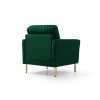Modern Accent Chair Roll Arm Fabric Chairs; Contemporary Leisure Side Chair; Armchair for Living Room or Bedroom with Metal Legs; Upholstered Single S