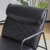 Accent Chair with Ottoman Set of 2, Accent Chair and Ottoman Set, Upholstered Armchair with Black Metal Frmae and Lattice Back, Side Chair for Bedroom