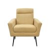 Mid Century Modern Upholstered Fabric Accent Chair, Living Room, Bedroom Leisure Single Sofa Chair (with Metal Legs), TV armrest seat, Suitable for Sm