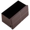 FCH 76*38*38cm Glossy With Lines PVC MDF Foldable Storage Footstool Dark Brown