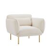 Oversized Living Room Accent Velveta Armchair Upholstered-Single Sofa Chair, Comfy Fabric Armchair with Metal Leg for Bedroom Living Room Apartment, B