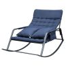 Rocking Chair with Padded Cushions and Pillow,2-Seater Modern Accent Rocker Armchair,Durable Steel Frame with Removable Comfortable Cushion,Ideal for