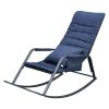 Rocking Chair with Padded Cushions and Pillow,Single Seat Modern Accent Rocker Armchair,Durable Steel Frame with Removable Comfortable Cushion,Ideal f