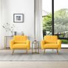 Teddy Accent Chair with Waist Pillow, Modern Upholstered Mid Century Reading Arm Chairs with Metal Legs Comfy Side Lounge Chair Single Sofa for Living